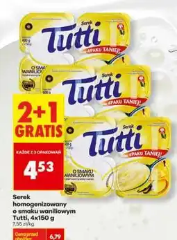 Biedronka Serek homogenizowany o smaku waniliowym Tutti 4x150 g oferta
