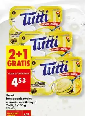 Biedronka Serek homogenizowany o smaku waniliowym Tutti 4x150 g oferta