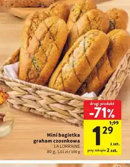 Intermarche Mini bagietka graham czosnkowa La Lorraine oferta