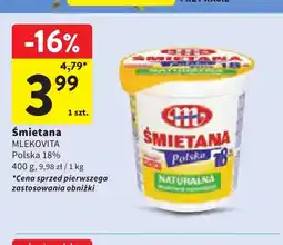 Intermarche Śmietana Polska Mlekovita 18% oferta