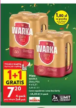 Intermarche Piwo Warka Złoty Pils 4-pak oferta
