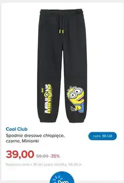 Smyk Spodnie dresowe chłopięce czarne Minionki Cool Club oferta