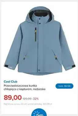 Smyk Przeciwdeszczowa kurtka chłopięca z kapturem niebieska Cool Club oferta