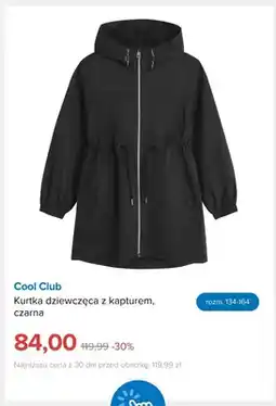 Smyk Kurtka dziewczęca z kapturem czarna Cool Club oferta