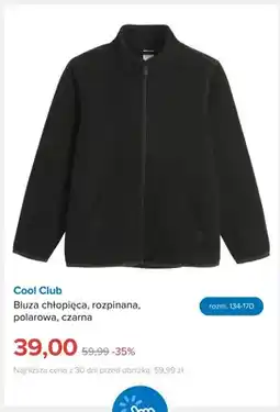 Smyk Bluza chłopięca rozpinana polarowa czarna Cool Club oferta