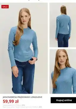 Greenpoint Jasnoniebieski prążkowany longsleeve Greenpoint oferta