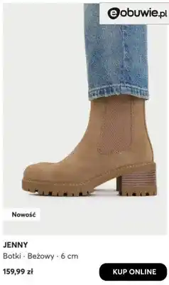 eobuwie Botki beżowy 6 cm Jenny oferta