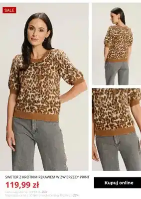 Sweter z krótkim rękawem w zwierzęcy print Greenpoint