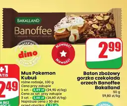 Dino Baton zbożowy gorzka czekolada orzech Banoffee Bakalland oferta