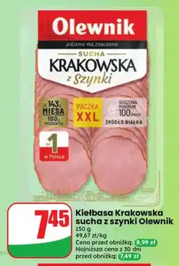 Dino Kiełbasa krakowska sucha z szynki Olewnik oferta