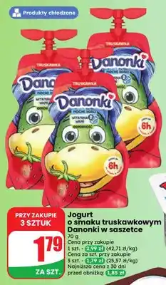 Dino Jogurt o smaku truskawkowym Danonki w saszetce oferta