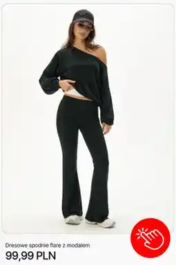 Cropp Dresowe spodnie flare z modalem Cropp oferta