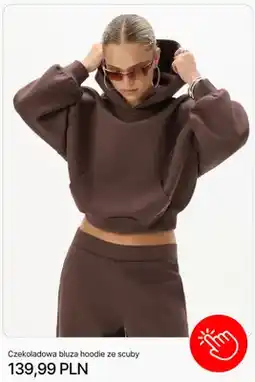 Cropp Czekoladowa bluza hoodie ze scuby Cropp oferta