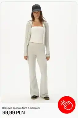 Cropp Dresowe spodnie flare z modalem Cropp oferta