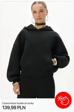 Cropp Czarna bluza hoodie ze scuby Cropp oferta