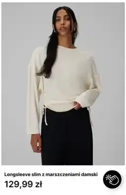 4F Longsleeve slim z marszczeniami damski oferta