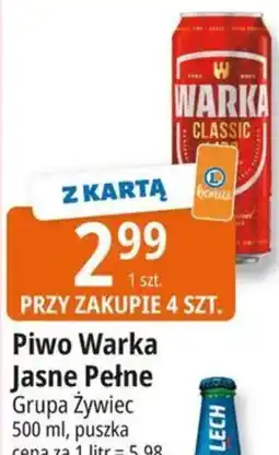 E.Leclerc Piwo Warka Jasne Pełne Grupa Żywiec oferta