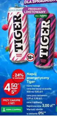 Żabka Napój energetyczny Tiger Malina Energy zero cukru oferta