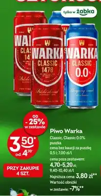 Żabka Piwo Warka Classic oferta