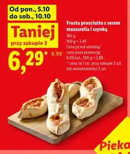 Lidl Frusta prosciutto z serem mozzarella i szynką Piekarnia Lidla oferta