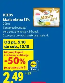Lidl Masło ekstra Pilos 83% oferta