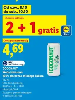 Lidl Woda kokosowa tłoczona z młodego kokosa Coconaut 100% oferta