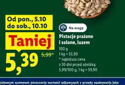 Lidl Pistacje prażone i solone luzem oferta