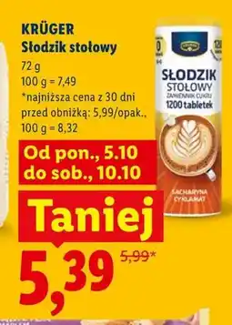Lidl Słodzik stołowy Krüger oferta