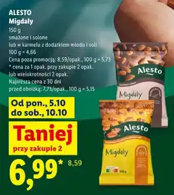 Lidl Migdały smażone i solone Alesto oferta