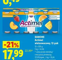 Lidl Actimel wieloowocowy 12-pak Danone oferta