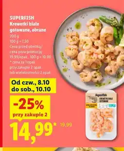 Lidl Krewetki białe gotowane obrane SuperFish oferta