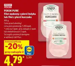 Lidl Filet wędzony z piersi indyka Pikok Pure oferta