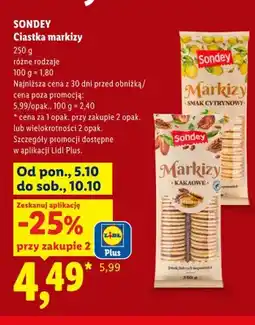 Lidl Ciastka markizy smak cytrynowy Sondey oferta