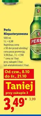 Lidl Piwo Perła Niepasteryzowana oferta