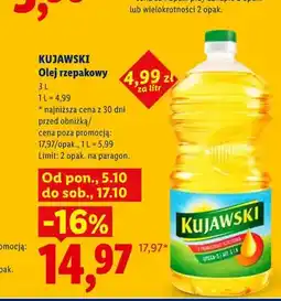 Lidl Olej rzepakowy Kujawski oferta