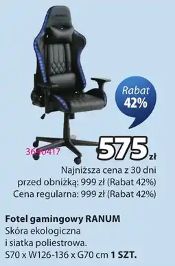 JYSK Fotel gamingowy RANUM oferta