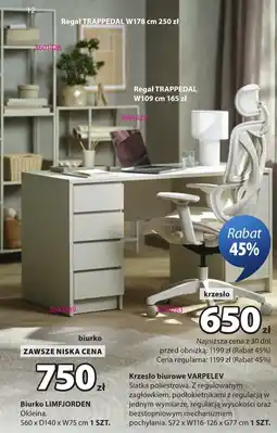 JYSK Krzesło biurowe VARPELEV oferta