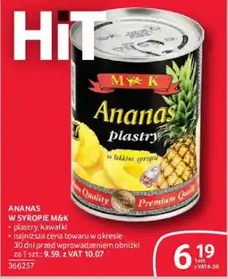 Selgros Ananas w syropie M&K oferta