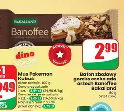 Dino Baton zbożowy gorzka czekolada orzech Banoffee Bakalland oferta