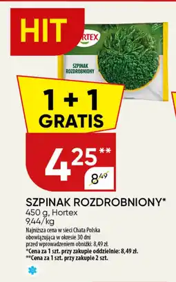 Chata Polska Szpinak Rozdrobniony Hortex oferta