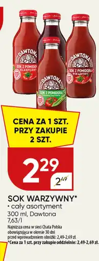 Chata Polska Sok Warzywny Dawtona oferta