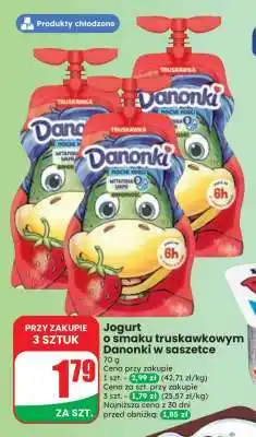 Dino Jogurt o smaku truskawkowym Danonki w saszetce oferta