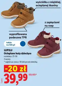 Lidl Ocieplane buty dziecięce oferta