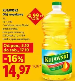 Lidl Olej rzepakowy Kujawski oferta