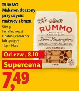 Lidl Makaron tłoczony Rummo oferta