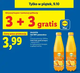 Lidl Sok 100% Pomarańcza Solevita oferta