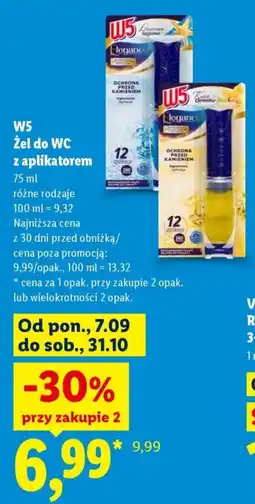 Lidl W5 Żel do WC z aplikatorem oferta