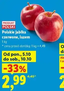 Lidl Polskie jabłka czerwone, luzem oferta