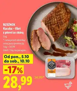 Lidl Rzeźnik Kaczka - filet z piersi ze skórą oferta