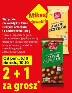 Lidl Czekolada Mleczna z Całymi Orzechami Fin Carré oferta